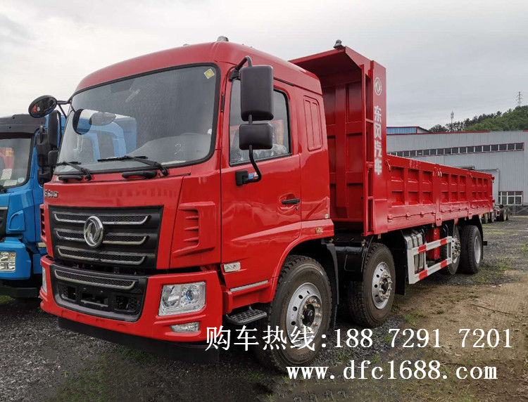 小四橋翻斗自卸車,前四后六后翻自卸車7.6米,貨箱7米6的前四后六自卸貨車
